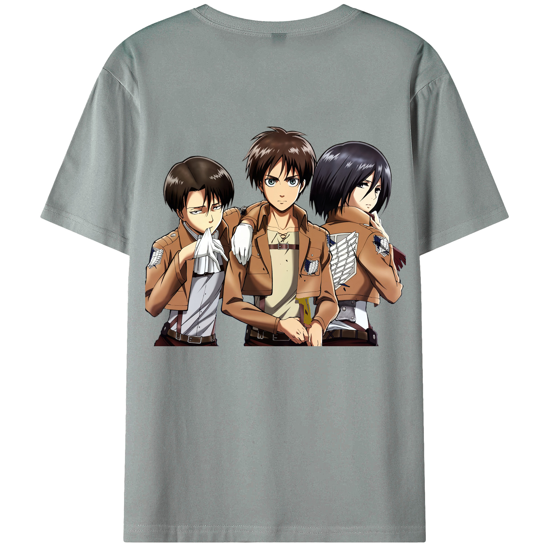 （画像用） 進撃の巨人 エレン･イェーガー Attack on Titan Eren Jäger 綿100％ メンズ半袖Tシャツ（バックプリント） 通気性